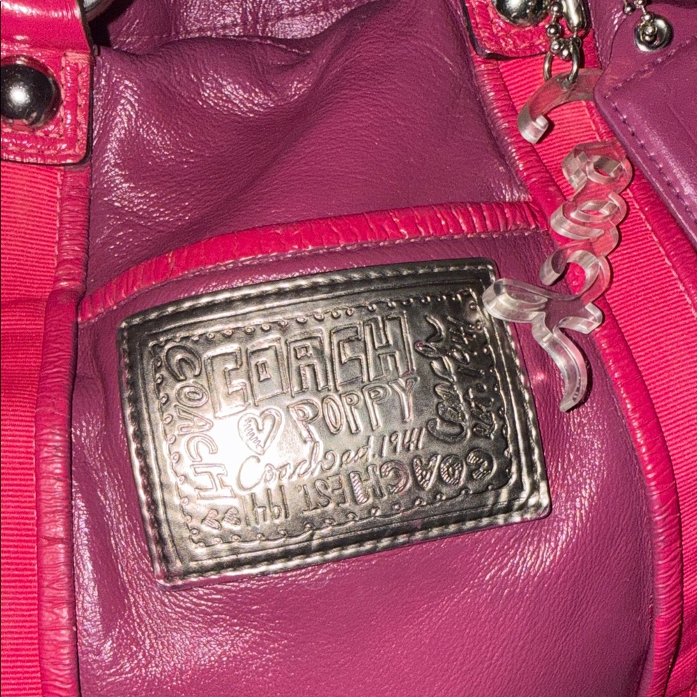 COACH POPPY Pink Leather SHOULDER CROSS BODY Bag AND DUST BAG - Picture 4 of 15